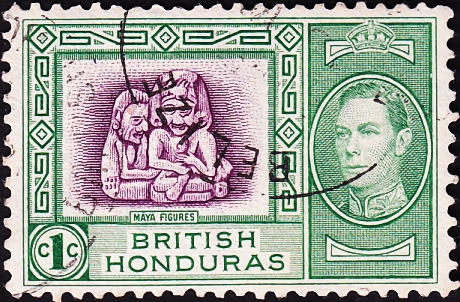 Британский Гондурас 1938 год .  Образы майя Стэнн-Крик . , 1 с . Каталог 2,20 € .